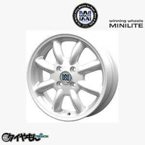 MINILITE ミニライト 14インチ 4H100 5J +35 2本セット ホイール ホワイト 軽自動車