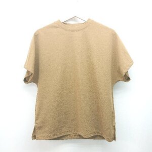 ◇ BEAMS HEART クルーネック 無地 シンプル 半袖 Tシャツ 表記なし ブラウン レディース E