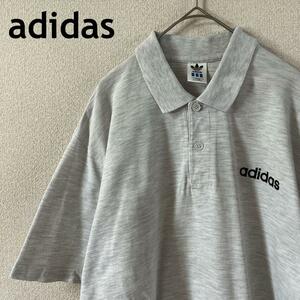 W3 adidas 90s ポロシャツ　半袖　灰　ヴィンテージ　サイズO