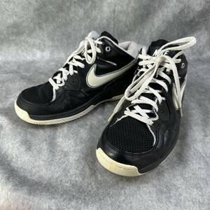 NIKE エアクイック 395729-001 バスケットシューズ バッシュ スニーカー ジュニア 24cm 黒 ブラック (RF-259)