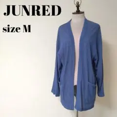 ジュンレッド junred カーディガン 薄手 オープンタイプ ｍ l ブルー