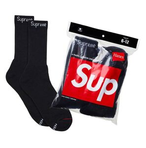 【新品】シュプリームSupreme Hanes ソックス靴下ヘインズ　ブラック ヘインズ 靴下