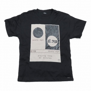 ディーゼル DIESEL Tシャツ 半袖 クルーネック プリント グラフィック カットソー S 黒 ブラック/2YBA11 メンズ