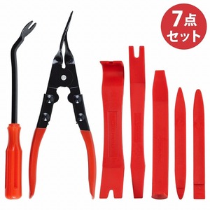 【送料無料】7pcs パネル 内装 脱着工具 ナビ ETC ドラレコ 取付け 内張り 剥がし セット はがし クリップ プライヤ クランプ リムーバー