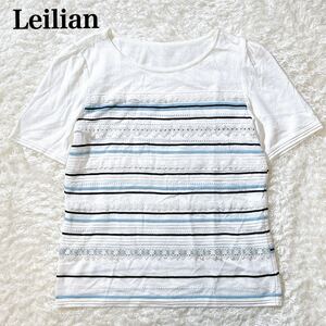 Leilian レリアン プルオーバー ニット チュニック レース 9 M レディース C92409-08