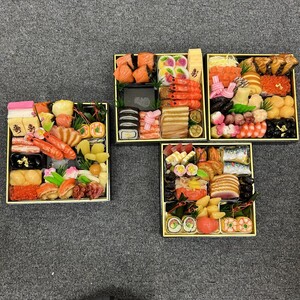 食品サンプル おせち お節料理 3段 1段 お重 料亭 お正月 見本 ディスプレイ (9)