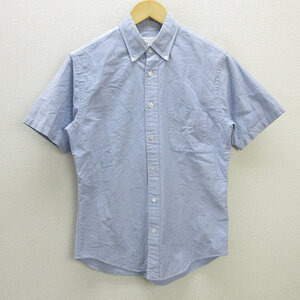 G■ユナイテッドアローズ/UNITED ARROWS B＆Y 半袖BDシャツ【S】青系/men