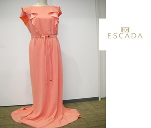 【新品】ESCADA（エスカーダ）ロングドレス　ドレス　おしゃれワンピース　パーティードレス　ピンク　ガウン　エレガント　高級ドレス