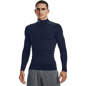 UNDER　ARMOUR 　　コンプレッション　ハイネック長袖　ネイビー 　SM　　モックシャツ　55%OFF　1366072