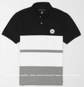 〓SALE!! アメリカンイーグル/US XL/AE Color Block ワッペンポロ/H.Gray