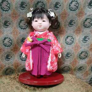 木目込市松人形 かわいいツインテール カール女の子　ピンク の袴 新品　③　値下げしました