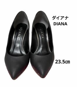 ダイアナ　DIANA パンプス 黒 ブラック ハイヒール 合皮　スエード 23.5㎝