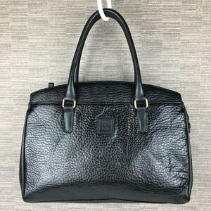 NINA RICCI/ニナリッチ　高級レザー　ハンドバッグ　黒/ブラック　3箇所収納　ビジネス　管NO.YB18-12