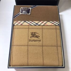 【未使用】Burberrs 毛布 毛100% 西川産業