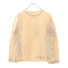 Martin Margiela (マルタンマルジェラ) ペンキダメージ加工 クルーネックTシャツカットソー ベージュ S50GC0696