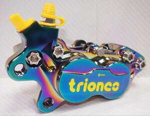 Triones　CA40 全CNC切削加工 P4 Brake Caliper ブレーキキャリパー (Rainbow Titanium-右) 新品 台湾精品 Brembo 、FR-6 40mmピッチ対応