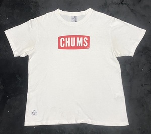 ★チャムス CHUMS　半袖 Tシャツ　Mサイズ　白色　チャムスロゴ　定番バージョン 　美品！