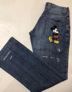 【新品タグ付き、正規品】DOLCE&GABBANA ドルチェ&ガッバーナ ディズニーコラボ Mickey ミッキーマウス ジーンズ デニム パンツ 46