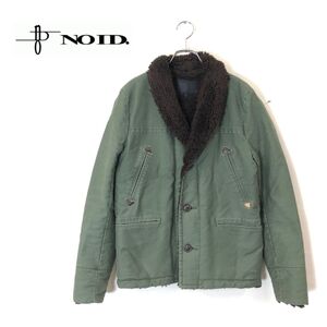 1F62-Q-N◆NO ID. ノーアイディー デッキジャケット アウター 3B ミリタリー 秋冬◆size 1 カーキ グリーン 緑 コットン100