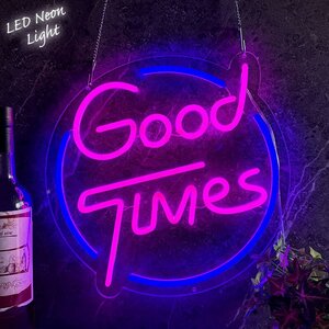 LEDネオンサイン ネオン管風 GoodTime インテリア 壁掛け ライト LED ネオンサイン 看板 サインボード 光る 光る看板 ネオン 部屋 NK-55