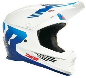 Mサイズ ヘルメット THOR 24 SECTOR2 CRAVE ホワイト/ブルー 日本専用設計［SG規格］［MFJ公認］オフロード 正規輸入品 WESTWOODMX