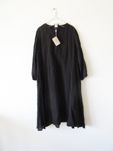 未使用 KristenseN DU NORD / クリステンセンドゥノルド R-101 tunic 1 BLACK / リネン チュニック ワンピース ドレス