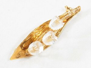 スワロフスキー SWAROVSKI ブローチ ゴールド 中古良品