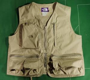 ▲ノースフェイスパープルレーベル 10ポケット フィールドベスト 65/35クロス ANGLE VEST ベージュ M 美品!!!▲