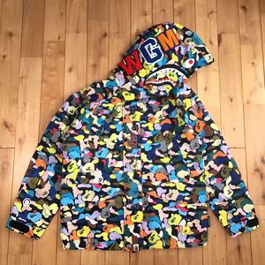 ★新品★ マルチカモ シャーク スノボ ジャケット Mサイズ a bathing ape shark hoodie snow board jacket BAPE multi camo ベイプ 39al