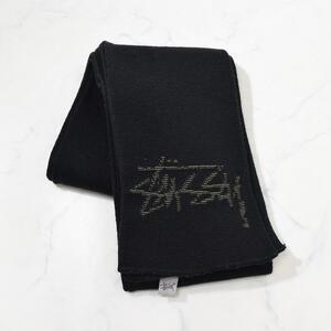 オールド スチューシー stussy ロゴ入り ロング マフラー ストール 黒 90s 00s ユニセックス