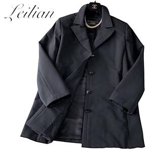 A02◆美品 レリアン Leilian プラスハウス 大きいサイズ 13+ XL 暖かい 中綿 シングル ミディアム コート ジャケット 綺麗なシルエット秋冬