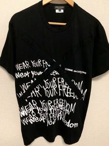 ★値下げ交渉あり COMME des GARCONS HOMME PLUS WEAR YOUR FREEDOM Tシャツ L1218★超美品10中9.5★サイズM★コムデギャルソンオム 値下げ