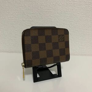 使用回数少　美品　LOUIS VUITTON ルイヴィトン ダミエ ジッピーコインパース 小銭入れ 財布 ブラウン系