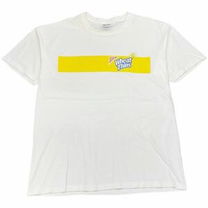 90s USA製 NABISCO Wheat Thins 半袖 Tシャツ L ホワイト×イエロー Hanes ナビスコ お菓子 スナック 企業 ロゴ ヴィンテージ