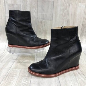 NZ852●MM6 MAISON MARGIELA ウェッジソール ブーツ●37 1/2●ブラック エムエムシックス メゾンマルジェラ 定価￥71.295-