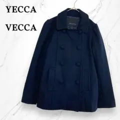 【YECCA VECCA】ウール混ショート丈ピーコート　ネイビー　アウター　秋冬