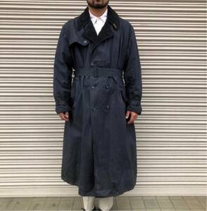 英国製 90s Barbour バブアー トレンチコート 旧3クレスト TRENCH COAT ベルト付き オイルドコットン ヴィンテージ International C44 XL