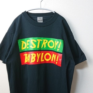 DESTROY BABYLON デストロイバビロン プリントTシャツ ブラック 黒 sizeL 美品 