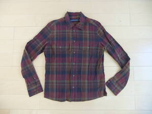 POLO RALPH LAUREN CHECK SHIRT　brown red 100% COTTON 165cm SMALL 