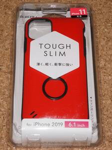 ★新品★ELECOM iPhone11 TOUGH SLIM リング付き レッド