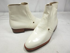 HH 訳あり未使用品 【マレリー MARELLI】 サイドファスナー ブーツ 紳士靴 (メンズ) size24EE ホワイト ◎18MZA3182◎