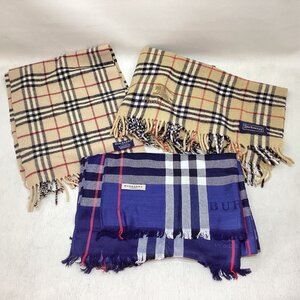 ■BURBERRY バーバリー マフラー/ストール/ひざ掛け 3点セット バーバリーチェック 使用による汚れあり 中古品 /0.55kg■