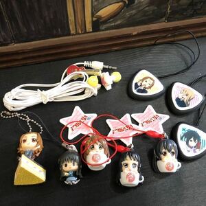 【即決】K-ON! けいおん！ストラップ イヤホン けいおんグッズ9個セットまとめ売り 非売品 美品