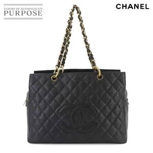 シャネル CHANEL マトラッセ チェーン トート バッグ キャビアスキン ブラック A15689 ゴールド 金具 ヴィンテージ Matelasse Bag 90237502