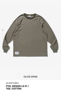 新品 WTAPS 20SS PYN. DESIGN LS 01 /TEE. COTTON 201ATDT-CSM15 sizeXL olive drab ダブルタップス