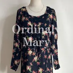 【人気】　Ordinaly Mary　レトロフラワーロングワンピース　大人可愛い