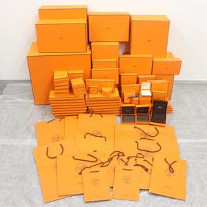 ITJD47HJYJ7L 即決 本物 HERMES エルメス BOX ショッパー 純正BOX 紙袋 化粧箱 オレンジ 空き箱 まとめ売り ショッパー14枚 箱61個