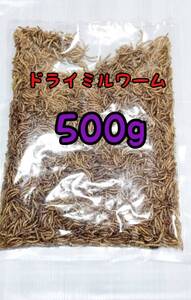 乾燥ミルワーム500g 高淡白 小動物 爬虫類 両生類 ハムスター ハリネズミ