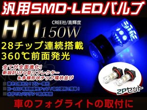 ラクティス NCP SCP10#系 後期 150W LEDバルブ 28連 青 ブルー 30000K ライト プロジェクター 12V/24V 車検対応 フォグランプ