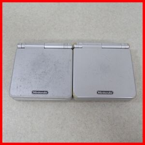 動作品 GBASP ゲームボーイアドバンスSP AGS-001 本体 プラチナシルバー 2台 まとめてセット 任天堂 Nintendo バッテリー欠品【10